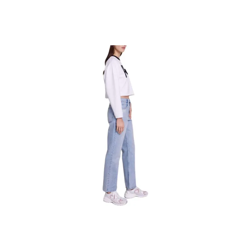 Maje Contrasting-neck Cropped Sweatshirt-1