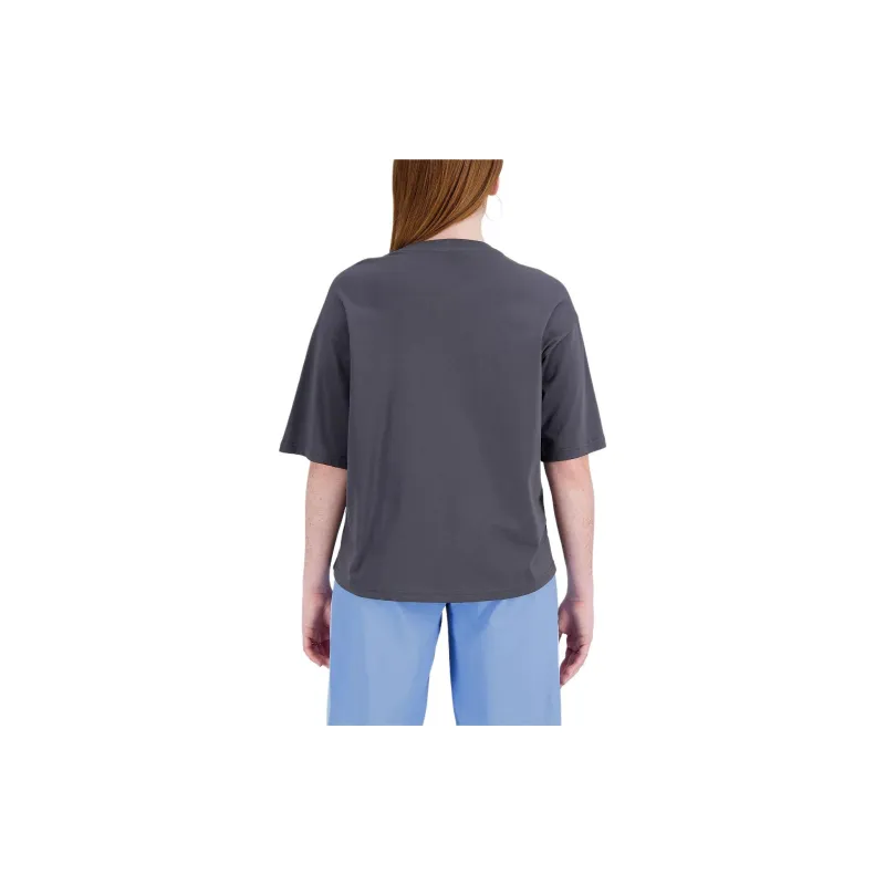 New Balance Athletics Remastered Plain Knitted Loose Fitting T shirt T Shirt Women's Gray-3