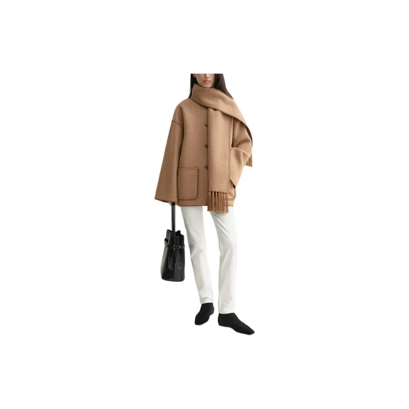 TOTEME Buttoned Whipstitch Trim Scarf Jacket-1