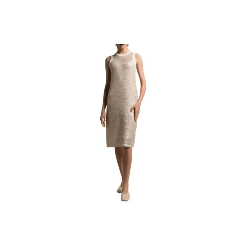 PESERICO Sleeveless Dress Women's Gold-1