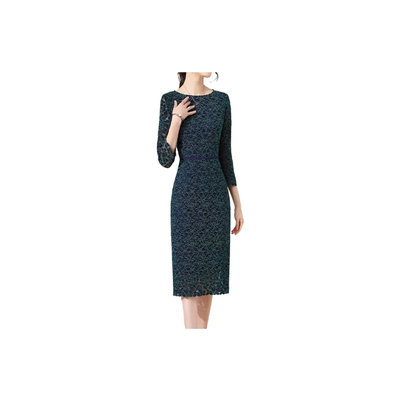 Mapping Long Sleeved Dresses Women's Green-1