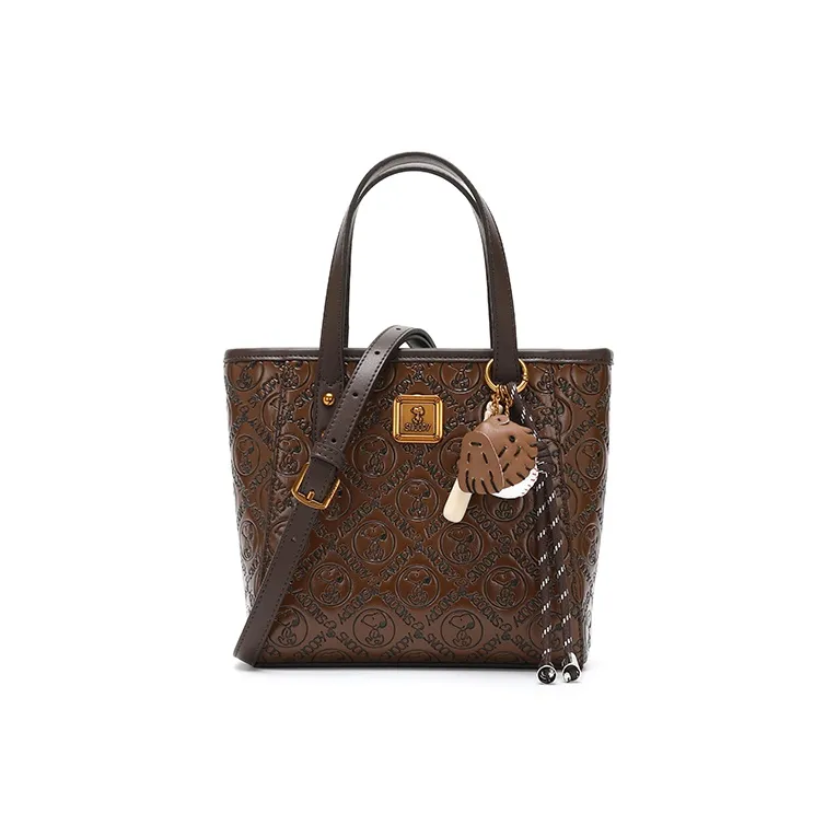SNOOPY PU Handbag, Crossbody Bag Regular Women's Coffee-0
