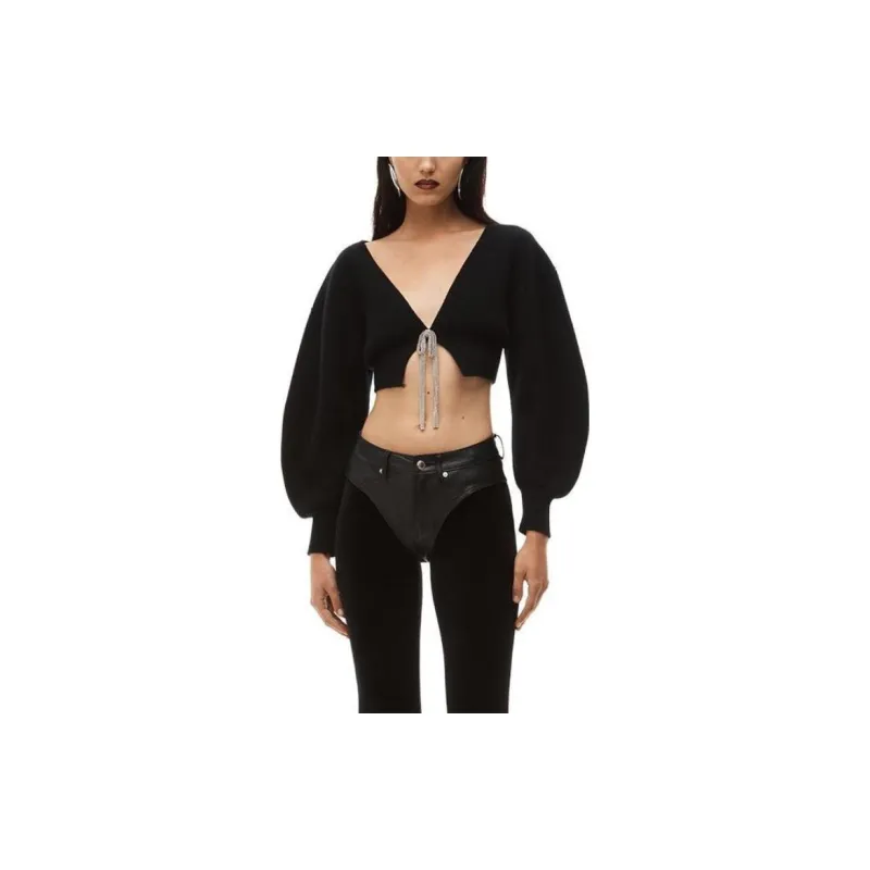 Alexander Wang V-Neck Cropped Cardigan-3