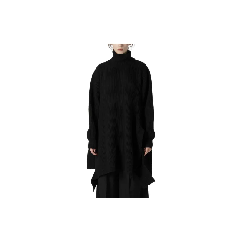 Yohji Yamamoto Roll Neck Asymmetric Long Sleeved Jumper-2