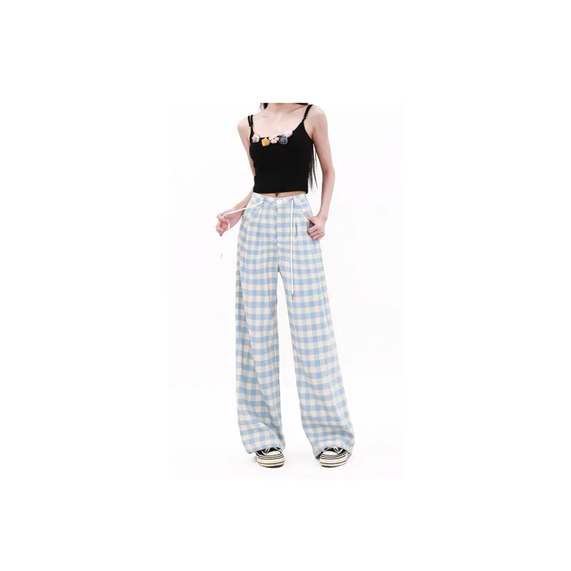 XUANSHU Casual Pants Women's Blue-3