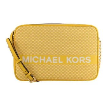 MICHAEL KORS Canvas With Leather Shoulder Bag, Crossbody Bag Women's Yellow