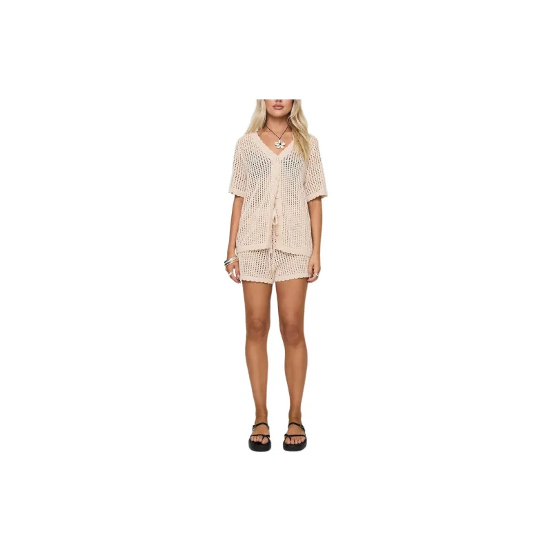 PRINCESS POLLY BEACH DAY KNIT SET Casual Suit Women's Beige/Beige-1