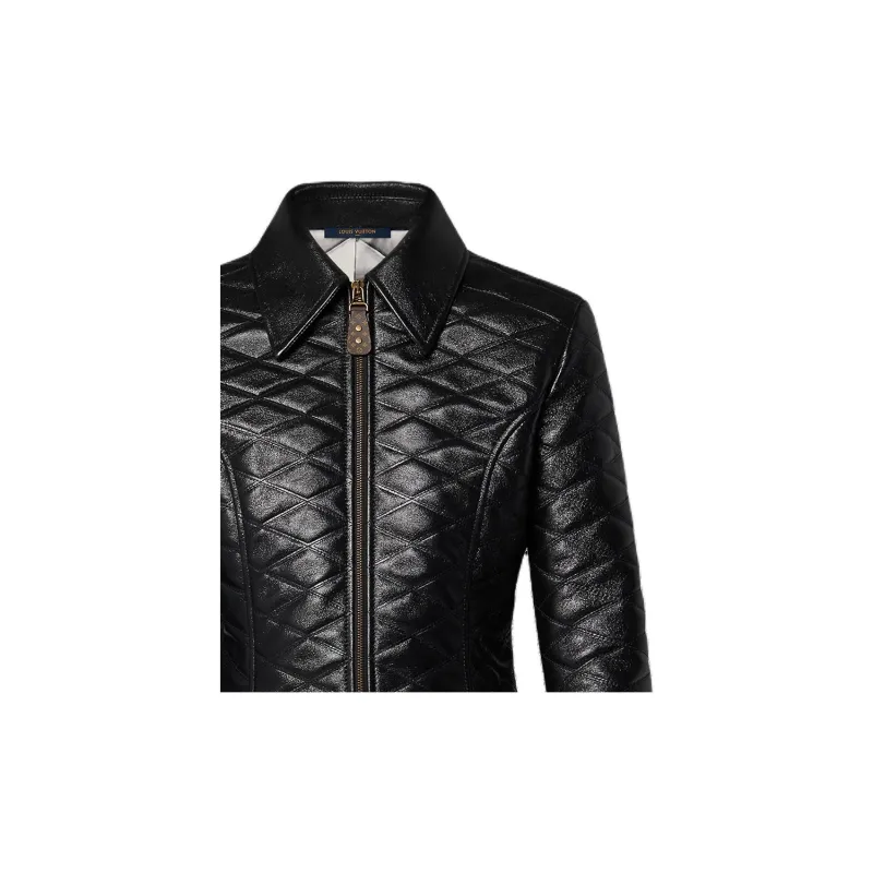 LOUIS VUITTON Cropped Malletage Leather Jacket-5