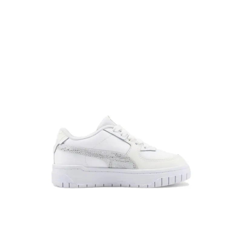 PUMA Cali Series Durable Breathable Low Top Skateboard Shoes White Gray Kids'-1