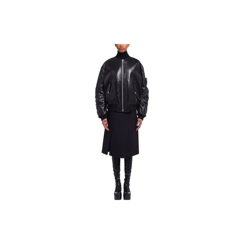 PRADA Oversized Nappa Leather Bomber Jacket 'Black'-1