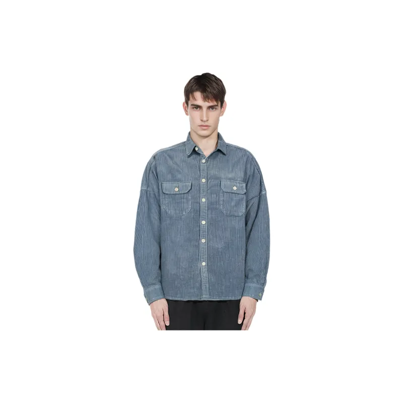 PALACE Washed Drop Shoulder Cord Shirt-2