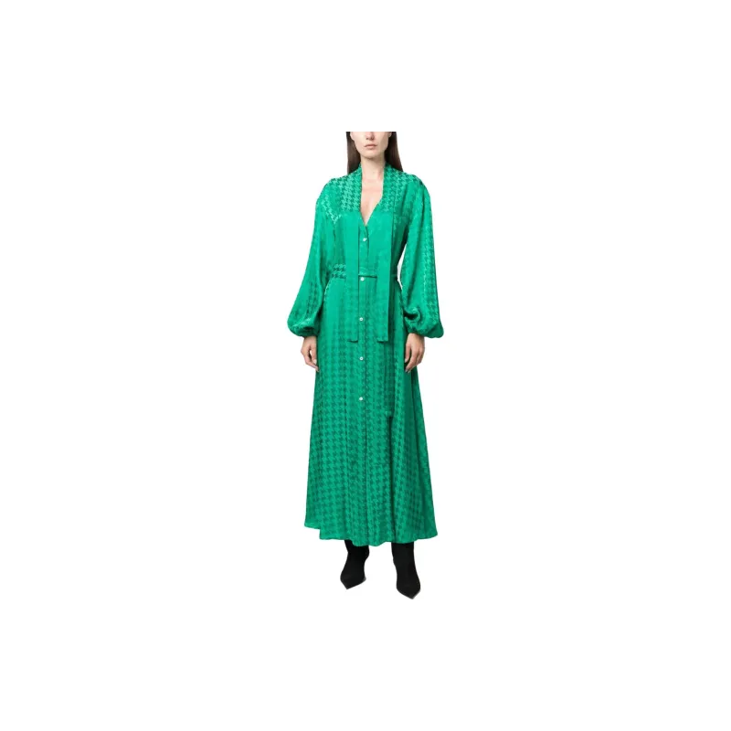 MSGM Long-Sleeved Dresses Women's Emerald Green-1