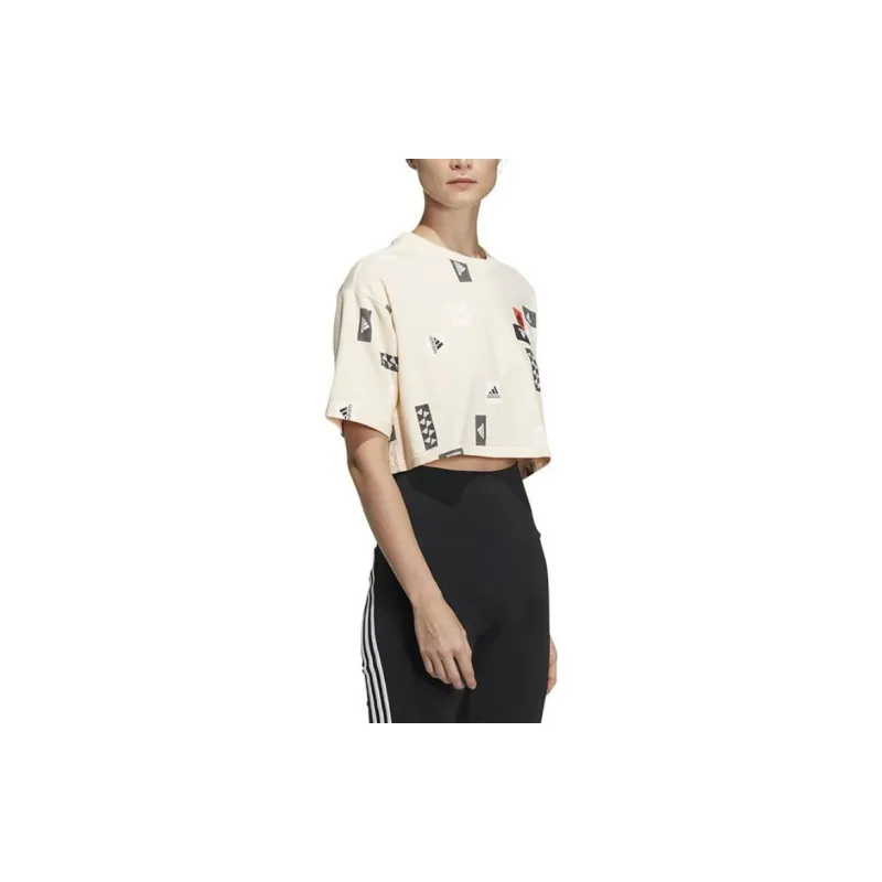 Adidas T Shirts Women's Ecru-1