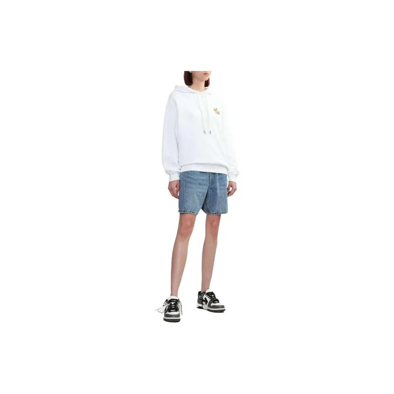 OFF WHITE Ramage Flower Arrow Drawstring Hoodie-4