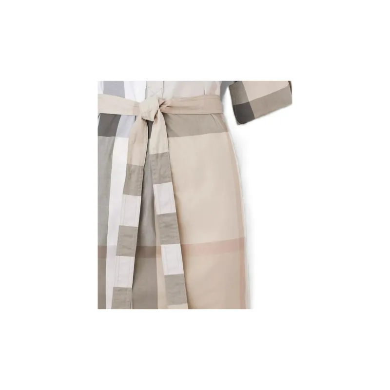 Burberry FW22 Long Sleeved Dress Women's Light Stone-4