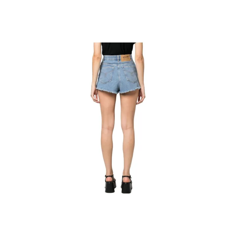 MOSCHINO Denim Shorts Women's Sky Blue-2
