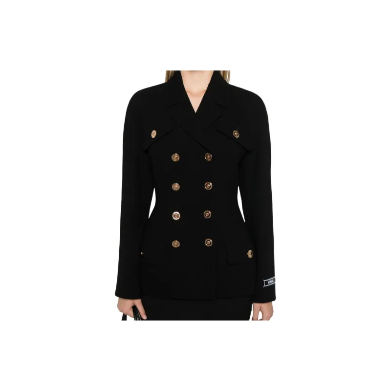 VERSACE Crepe Double Breasted Blazer-3