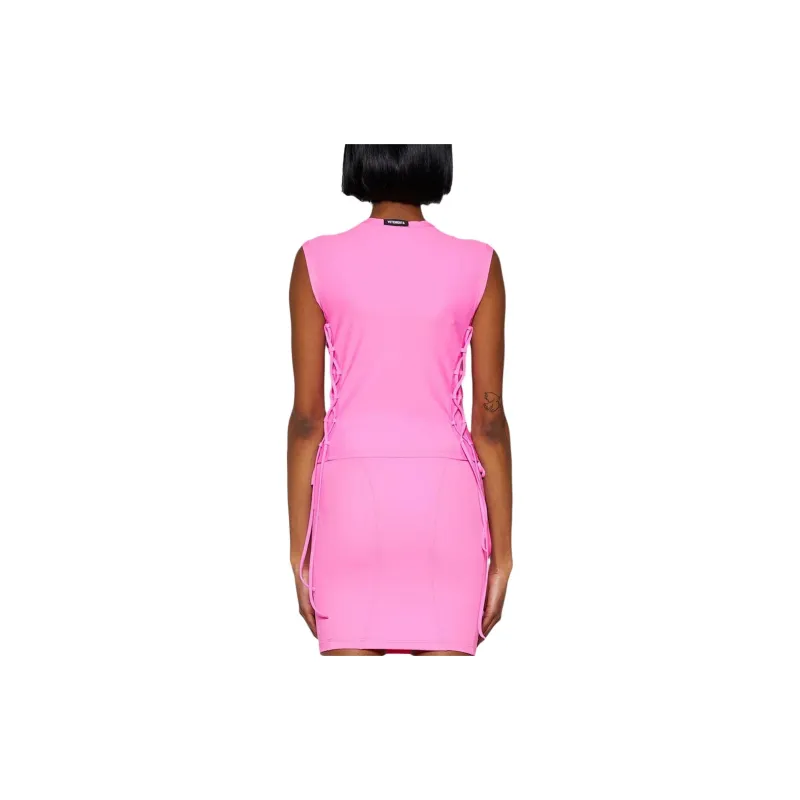 Vetements Tank Top With Laces 'Hot Pink'-3