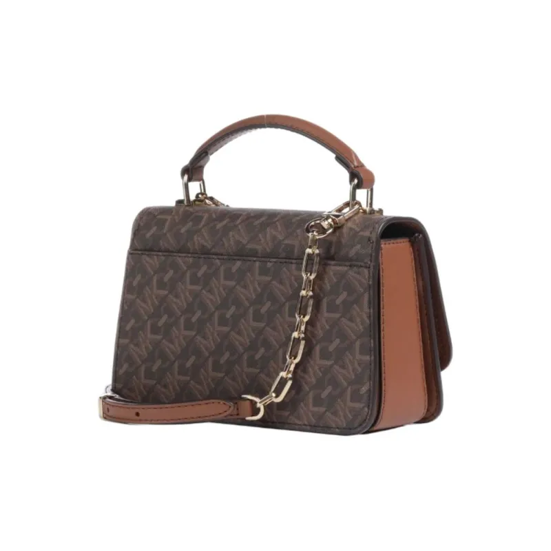 MICHAEL KORS Delancey Canvas With Leather Shoulder Bag Crossbody Bag Handbag Unisex Brown-2