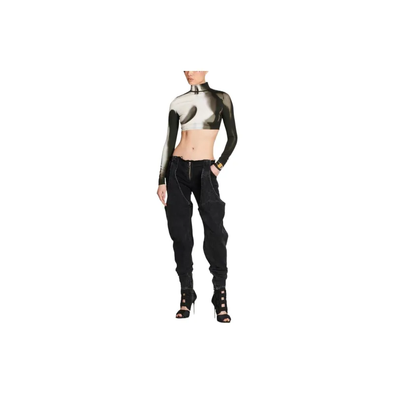 BALMAIN Spray Paint Effect Cropped Top-1