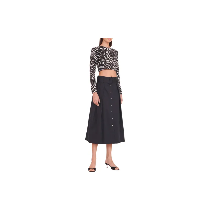 Staud Deanna Sweater Black Wavy Dot Sweater Women's Black-5