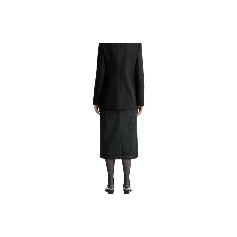 Studio Nicholson X ZARA Studio Nicholson Co-brand Denim Long Skirts Women's Dark Blue-4