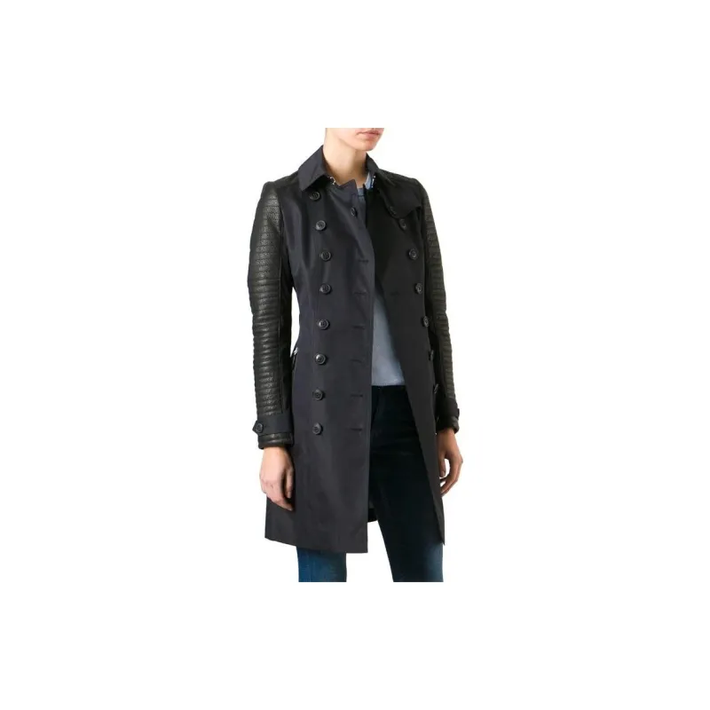 Burberry Trench Coats Women's Black-3