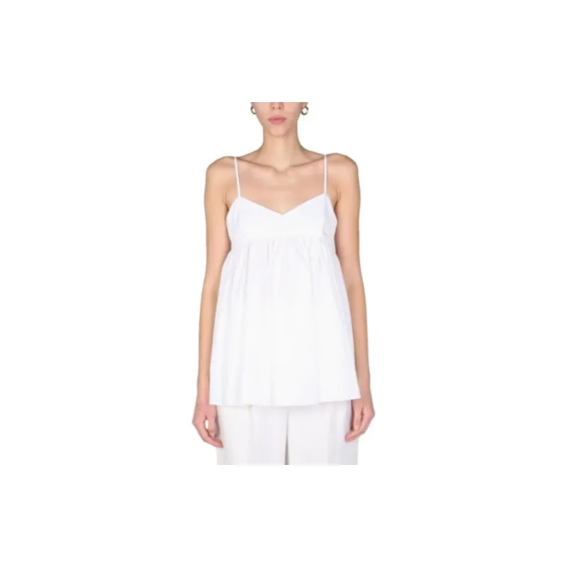 ASPESI Ruffle Detailed V Neck Top-2
