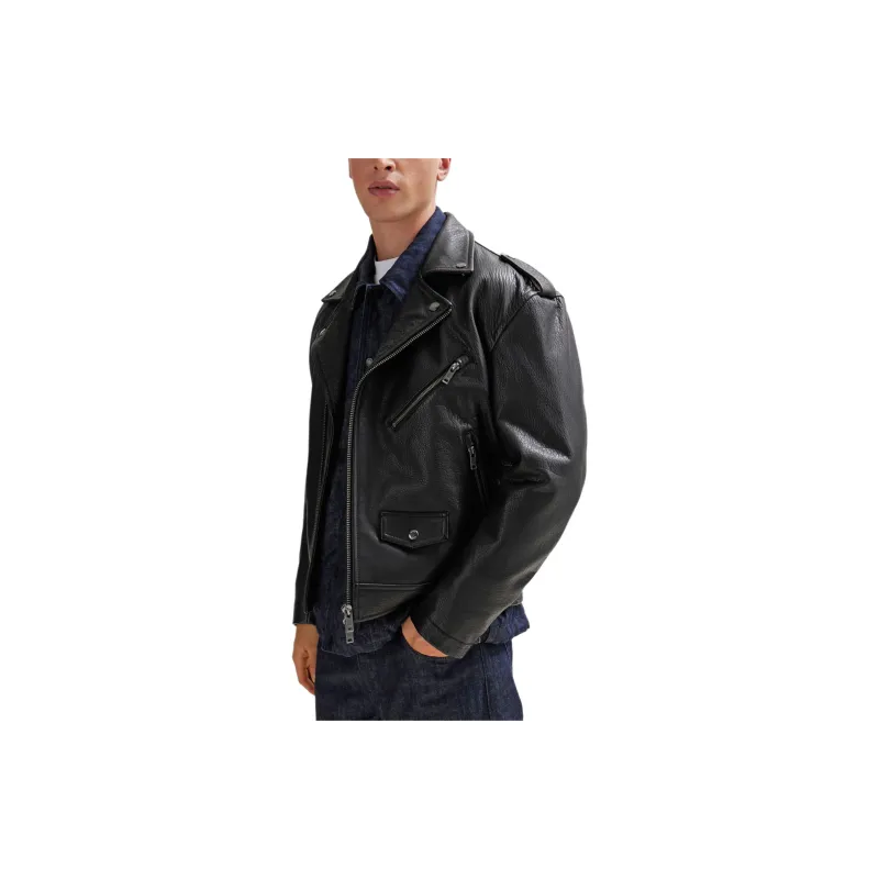 HUGO BOSS Studded Leather Jacket-3