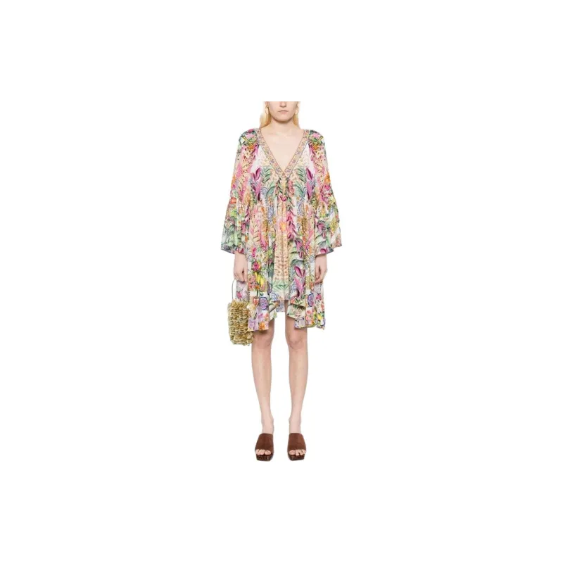 Camilla Floral print Silk Midi Dress-1
