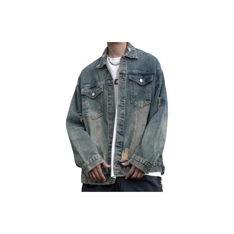 MGXEK Denim Jacket Unisex Black Gray-5