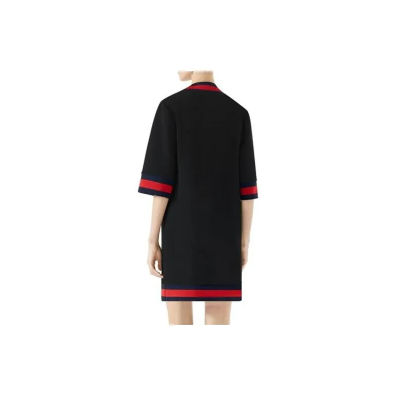 GUCCI Short Sleeved Dresses Women's Black-2