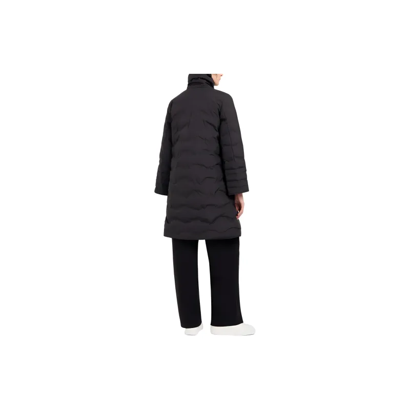 EMPORIO ARMANI Water repellent Reversible Three quarter Length Jacket In Wavy Quilted Nylon-3