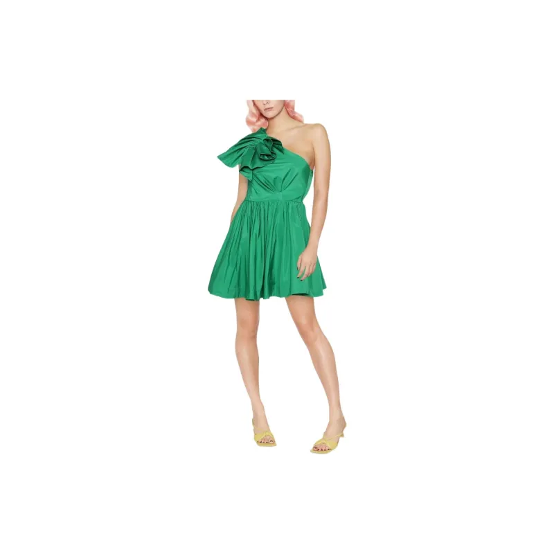 PINKO One Shoulder Taffeta Mini Dress-3