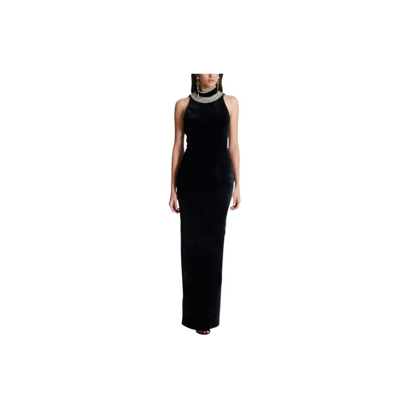 BALMAIN Crystal embellished Velvet Gown-1
