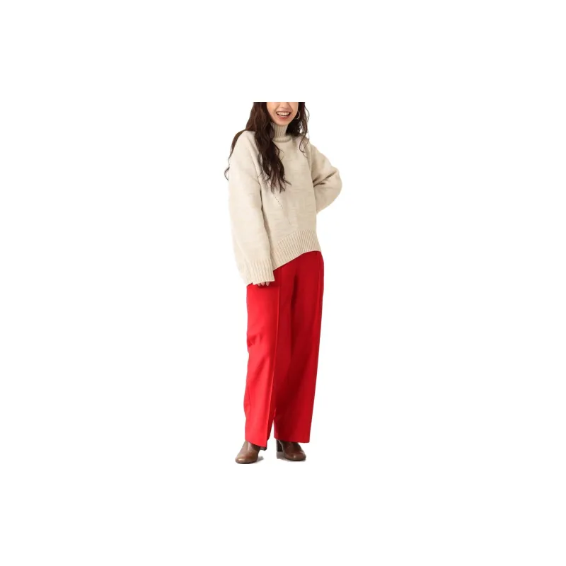 Beams Casual Pants Women's Red-2