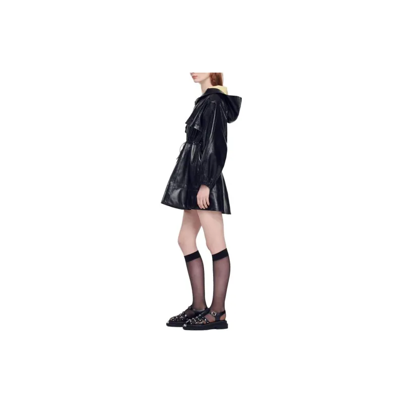 Sandro Leather Jackets Women's Black-2