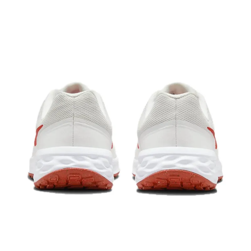 Nike REVOLUTION 6 Cushioning And Breathable Low Top Kids' Running Shoes Red White Unisex-3