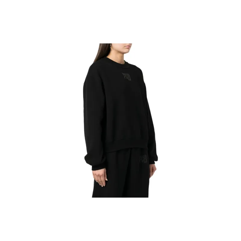 Alexander Wang Logo Print Crewneck Black-4