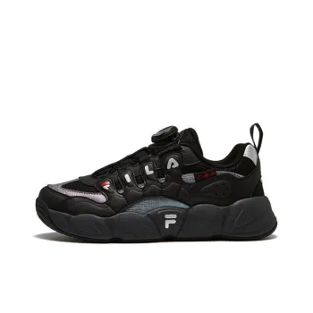 FILA KIDS Croissant Wear Resistant Low Top Children's Basketball Shoes Black Teenagers