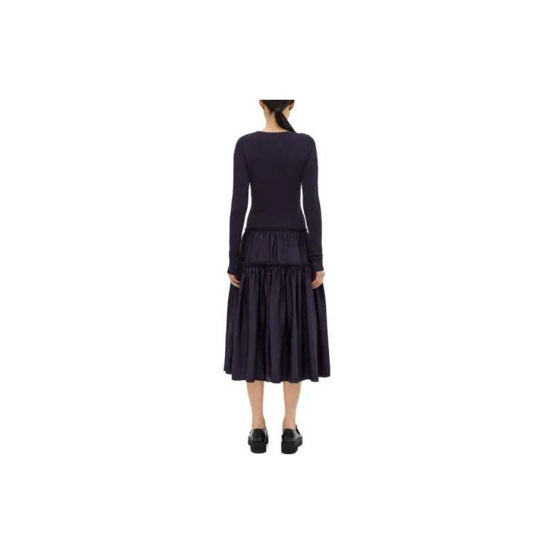 THEORY Long-Sleeved Dresses Women's Eggplant Purple-2