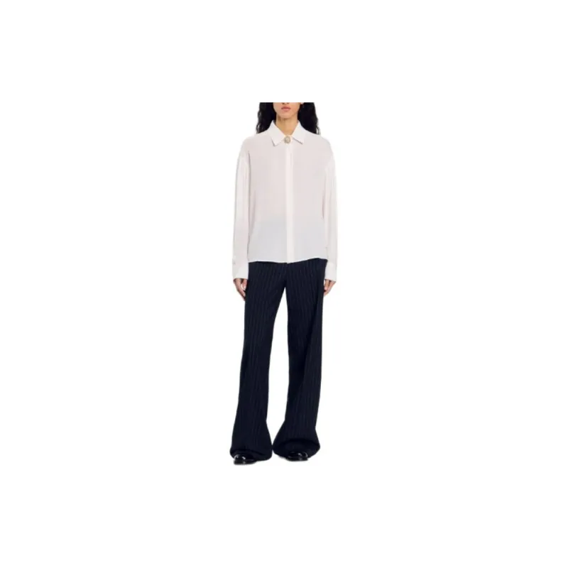 Sandro Long sleeve Silk Shirt-1