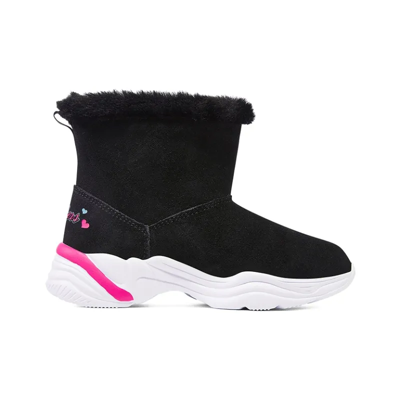 Skechers Girls Cushioning, Wear Resistant Ankle Length Kids' Boots Black Pink Red Teenagers-1