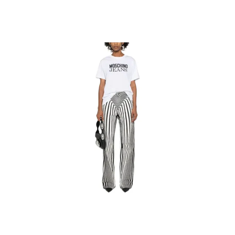MOSCHINO Jeans Logo Printed Crewneck T Shirt-1