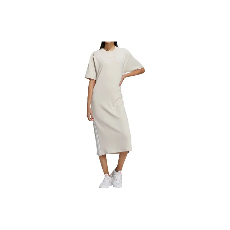 Adidas Neo Short Sleeved Dress Women's Ivory White-1