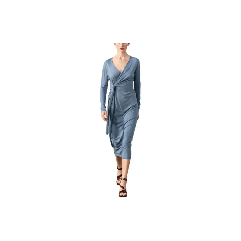 ZARA Long Sleeved Dresses Women's Light Blue-2