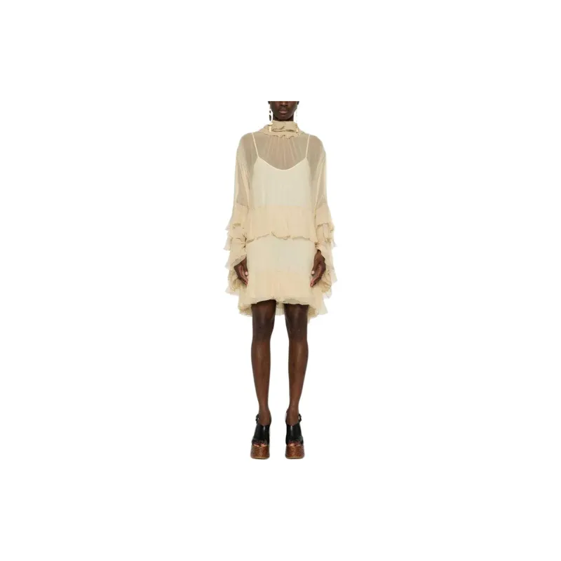Chloé Semi Sheer Ruched Dress-1