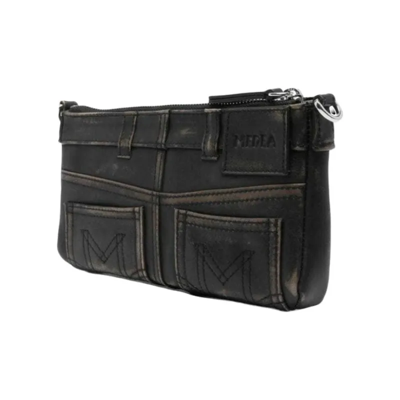 MEDEA Calfskin Handbag Shoulder Bag Women's Dark Brown-1