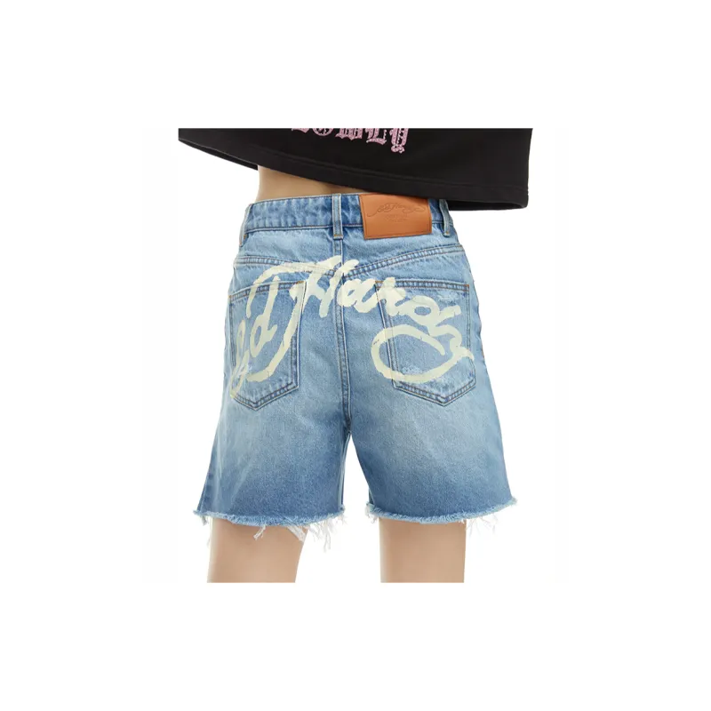 Ed Hardy Denim Shorts Women's Beautiful Blue E1OBW070-3