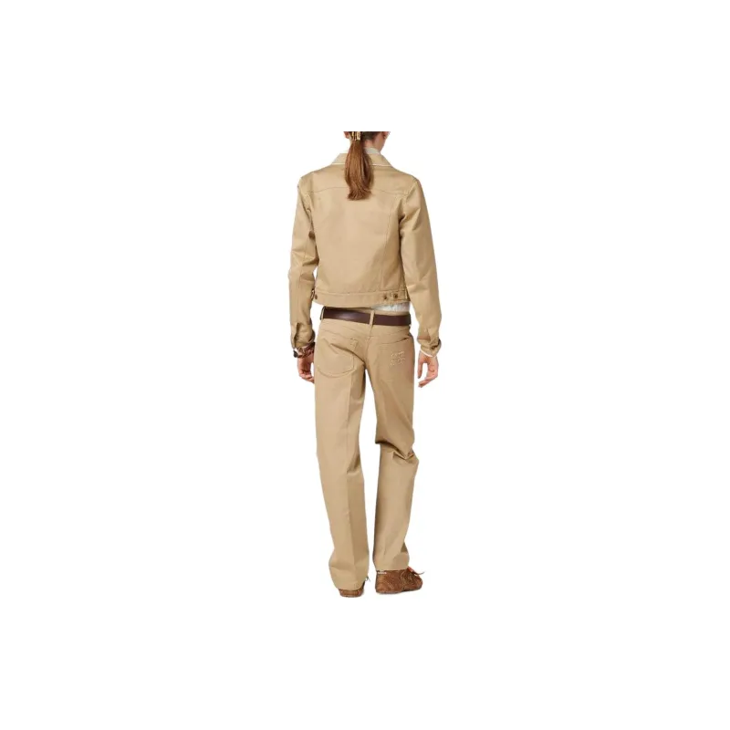 MIU MIU Logo embroidered Chino Cropped Jacket-2